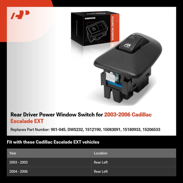 Rear Driver Power Window Switch for 2003-2006 Cadillac Escalade EXT