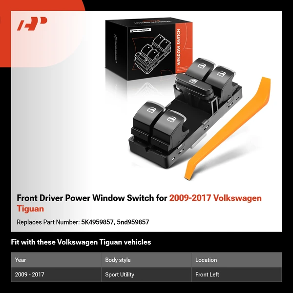 Front Driver Power Window Switch for 2009-2017 Volkswagen Tiguan