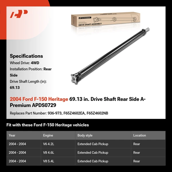 2004 Ford F-150 Heritage 69.13 in. Drive Shaft Rear Side A-Premium APDS0729