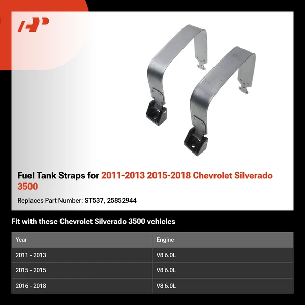 Fuel Tank Straps for 2011-2013 2015-2018 Chevrolet Silverado 3500