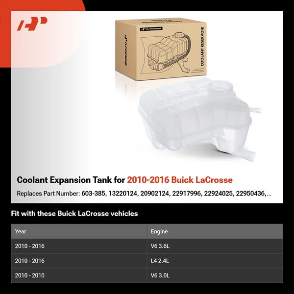 Coolant Expansion Tank for 2010-2016 Buick LaCrosse