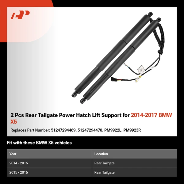 2 Pcs Rear Tailgate Power Hatch Lift Support for 2014-2017 BMW X5