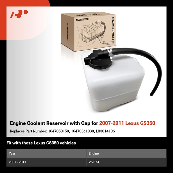 Engine Coolant Reservoir with Cap for 2007-2011 Lexus GS350