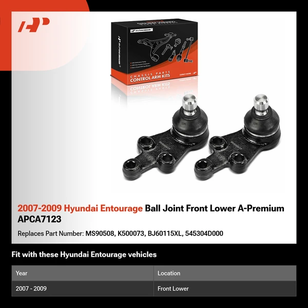 2007-2009 Hyundai Entourage Ball Joint Front Lower A-Premium APCA7123