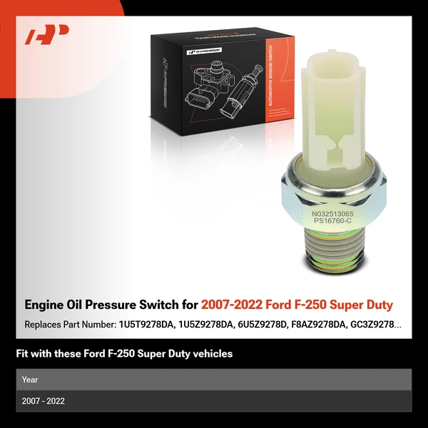 Engine Oil Pressure Switch for 2007-2022 Ford F-250 Super Duty