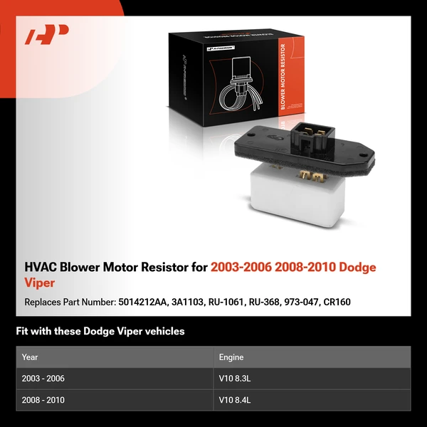 HVAC Blower Motor Resistor for 2003-2006 2008-2010 Dodge Viper