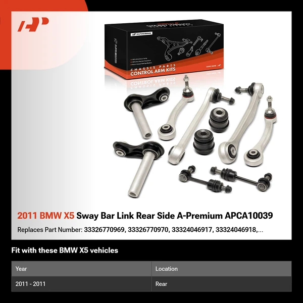 2011 BMW X5 Sway Bar Link Rear Side A-Premium APCA10039