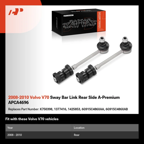 2008-2010 Volvo V70 Sway Bar Link Rear Side A-Premium APCA4696