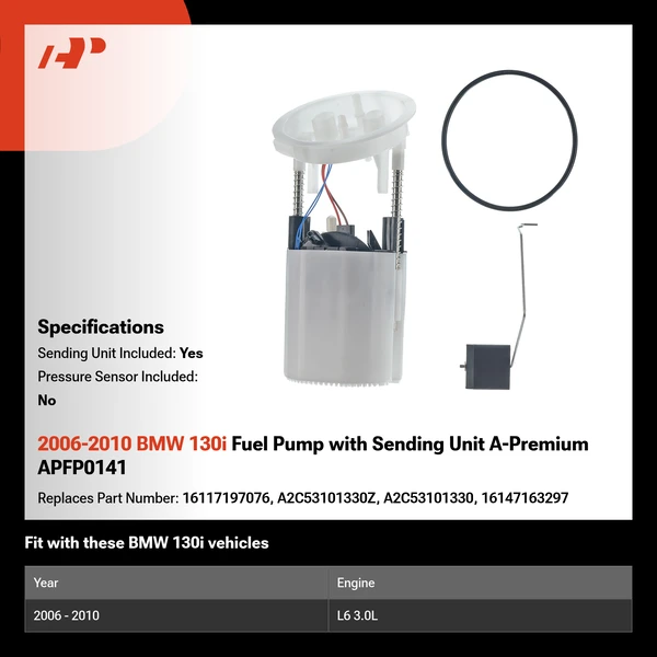 2006-2010 BMW 130i Fuel Pump with Sending Unit A-Premium APFP0141