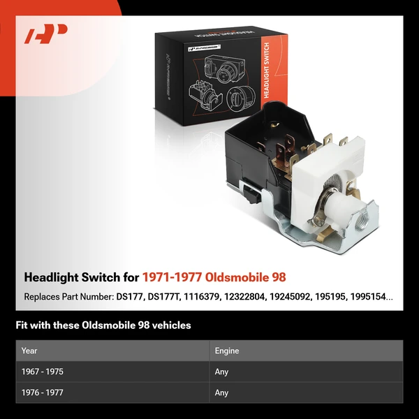 Headlight Switch for 1971-1977 Oldsmobile 98