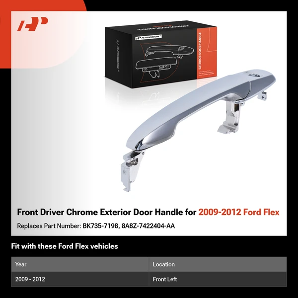 Front Driver Chrome Exterior Door Handle for 2009-2012 Ford Flex