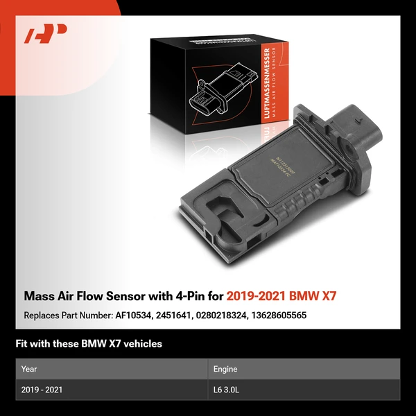 Mass Air Flow Sensor with 4-Pin for 2019-2021 BMW X7