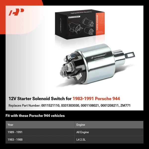 12V Starter Solenoid Switch for 1983-1991 Porsche 944