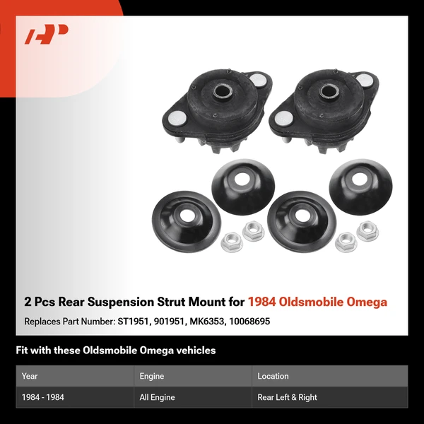 2 Pcs Rear Suspension Strut Mount for 1984 Oldsmobile Omega