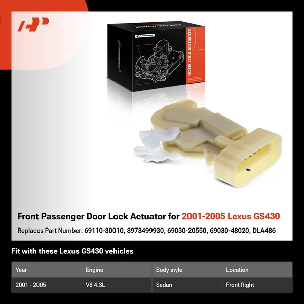 Front Passenger Door Lock Actuator for 2001-2005 Lexus GS430