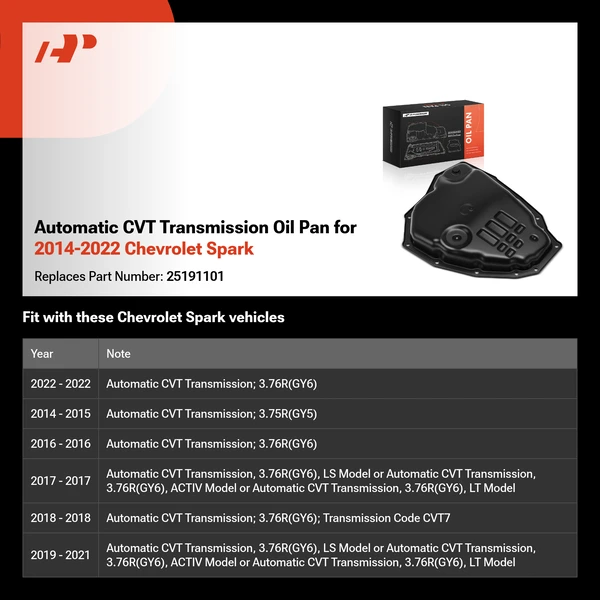 Automatic CVT Transmission Oil Pan for 2014-2022 Chevrolet Spark