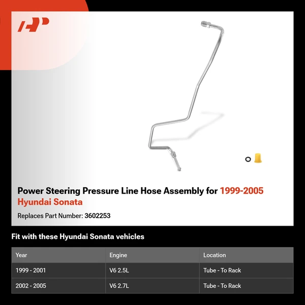 Power Steering Pressure Line Hose Assembly for 1999-2005 Hyundai Sonata