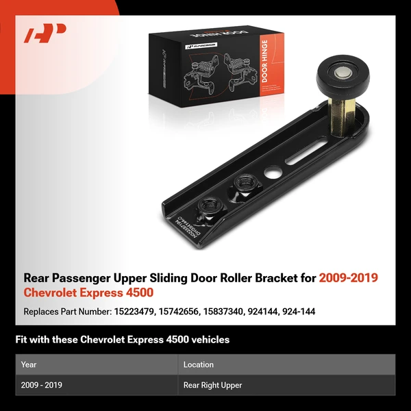 Rear Passenger Upper Sliding Door Roller Bracket for 2009-2019 Chevrolet Express 4500