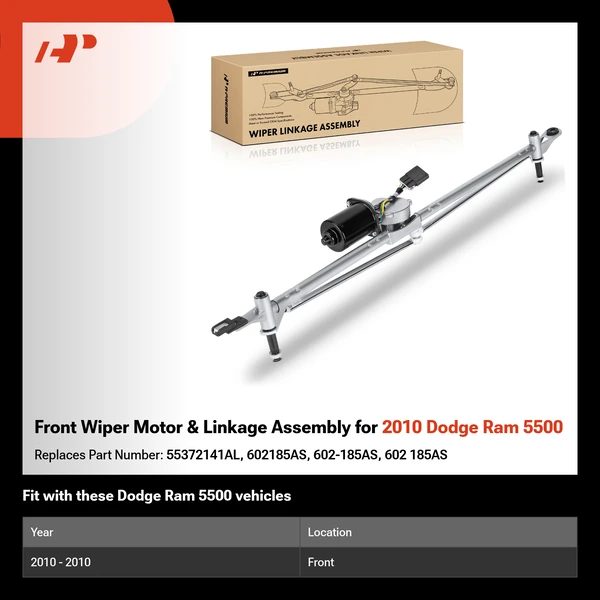 Front Wiper Motor & Linkage Assembly for 2010 Dodge Ram 5500