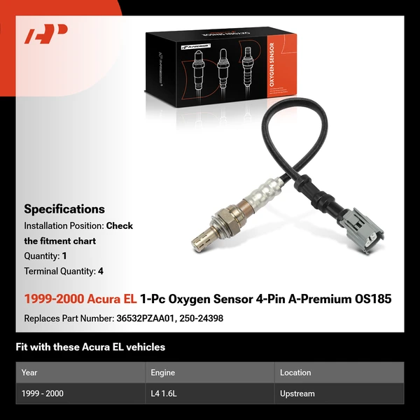 1999-2000 Acura EL 1-Pc Oxygen Sensor 4-Pin A-Premium OS185