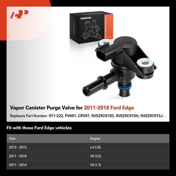 Vapor Canister Purge Valve for 2011-2018 Ford Edge