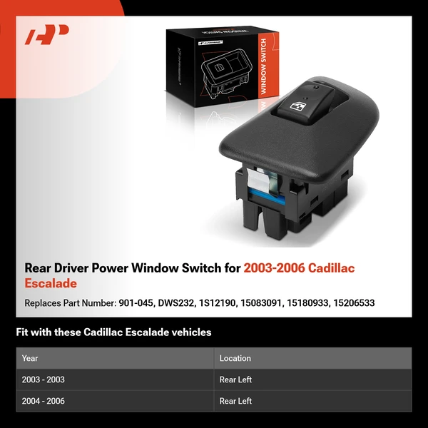 Rear Driver Power Window Switch for 2003-2006 Cadillac Escalade