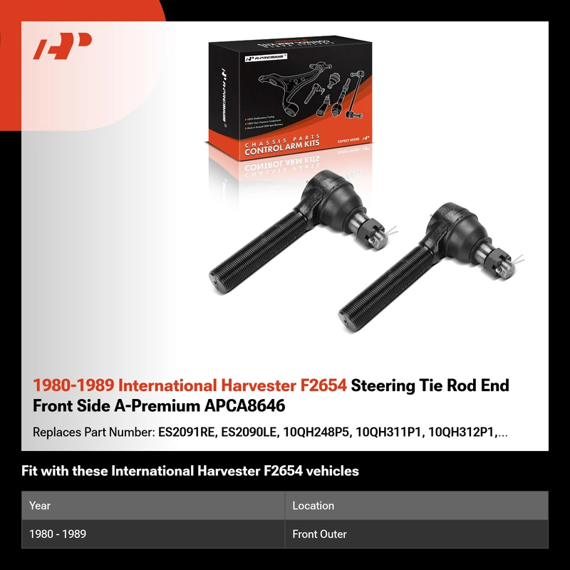 1980-1989 International Harvester F2654 Steering Tie Rod End Front Side A-Premium APCA8646