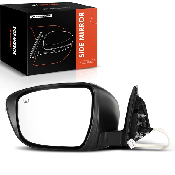 Left Driver Side Mirror, Powered, with Heated, Black A-Premium APMI001