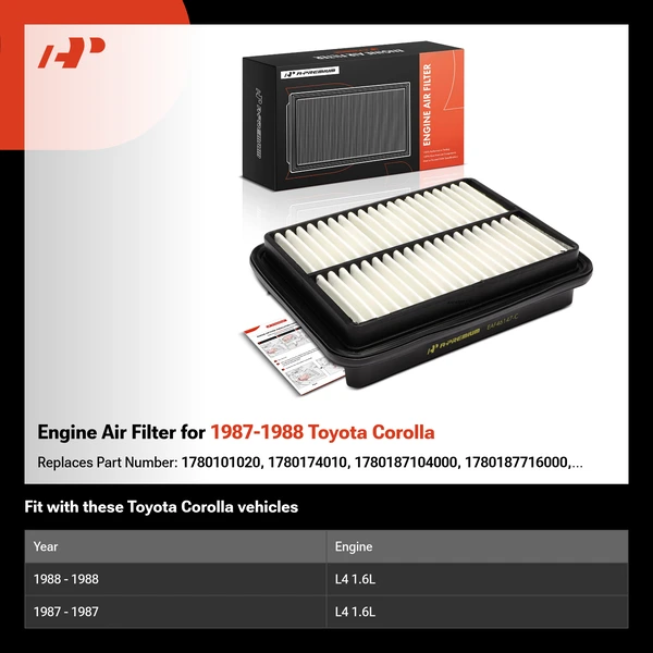 Engine Air Filter for 1987-1988 Toyota Corolla