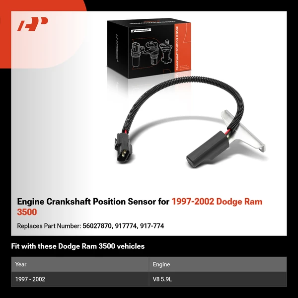 Engine Crankshaft Position Sensor for 1997-2002 Dodge Ram 3500