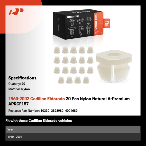 1960-2002 Cadillac Eldorado 20 Pcs Nylon Natural A-Premium APRCF157