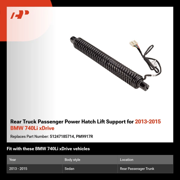 Rear Truck Passenger Power Hatch Lift Support for 2013-2015 BMW 740Li xDrive