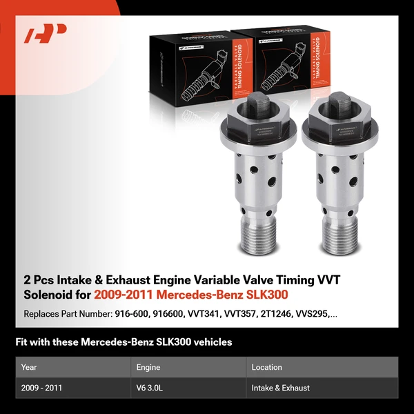 2 Pcs Intake & Exhaust Engine Variable Valve Timing VVT Solenoid for 2009-2011 Mercedes-Benz SLK300