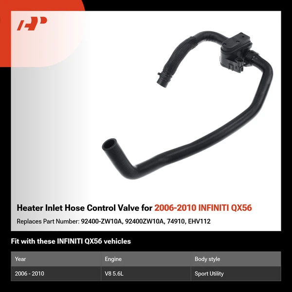 Heater Inlet Hose Control Valve for 2006-2010 INFINITI QX56