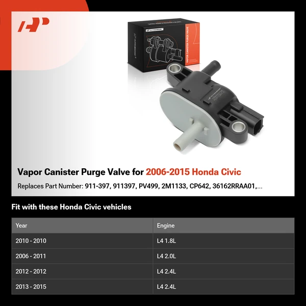 Vapor Canister Purge Valve for 2006-2015 Honda Civic