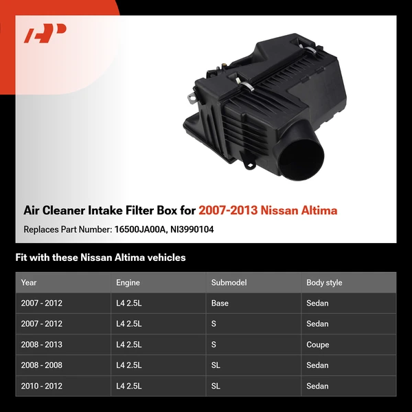 Air Cleaner Intake Filter Box for 2007-2013 Nissan Altima