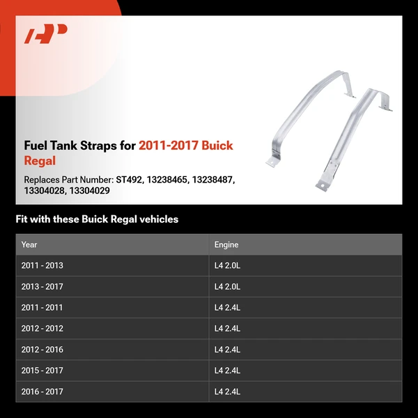 Fuel Tank Straps for 2011-2017 Buick Regal