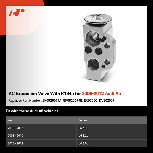 AC Expansion Valve With R134a for 2008-2012 Audi A5