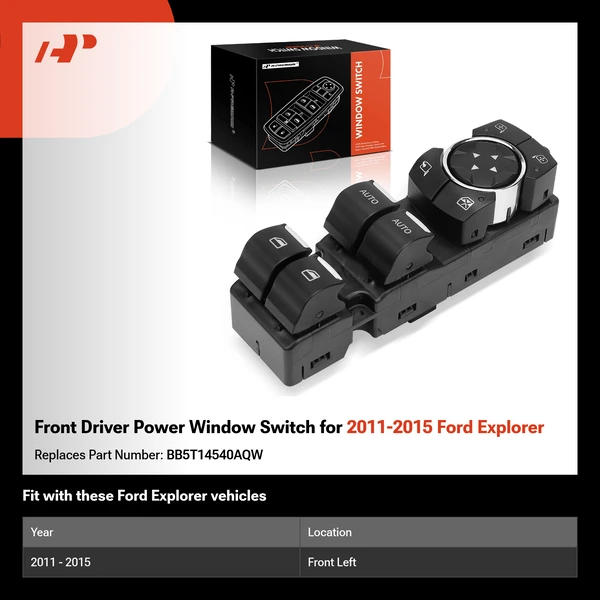 Front Driver Power Window Switch for 2011-2015 Ford Explorer