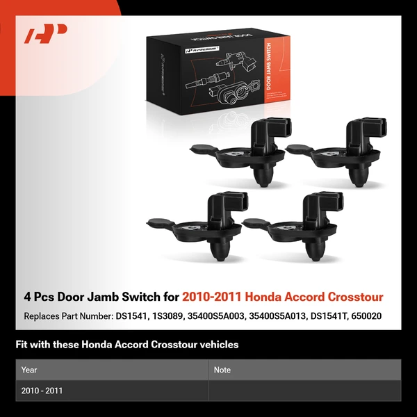 4 Pcs Door Jamb Switch for 2010-2011 Honda Accord Crosstour