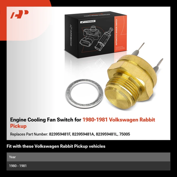 Engine Cooling Fan Switch for 1980-1981 Volkswagen Rabbit Pickup