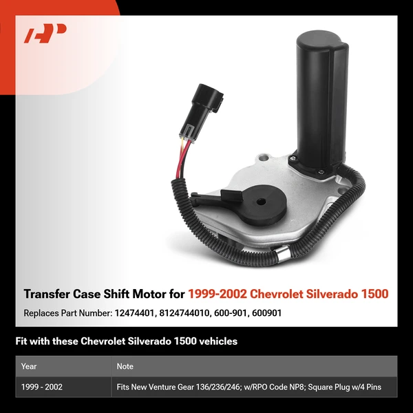 Transfer Case Shift Motor for 1999-2002 Chevrolet Silverado 1500