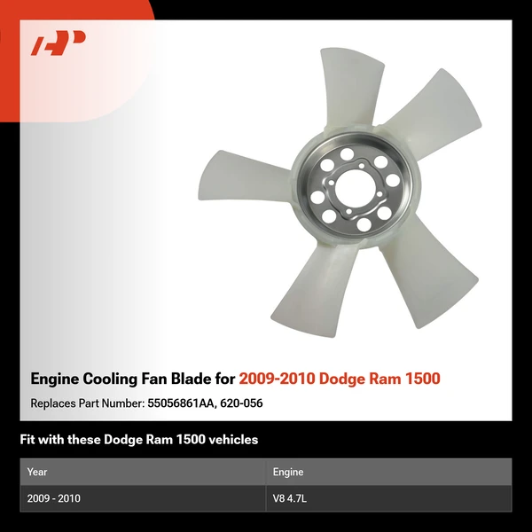 Engine Cooling Fan Blade for 2009-2010 Dodge Ram 1500