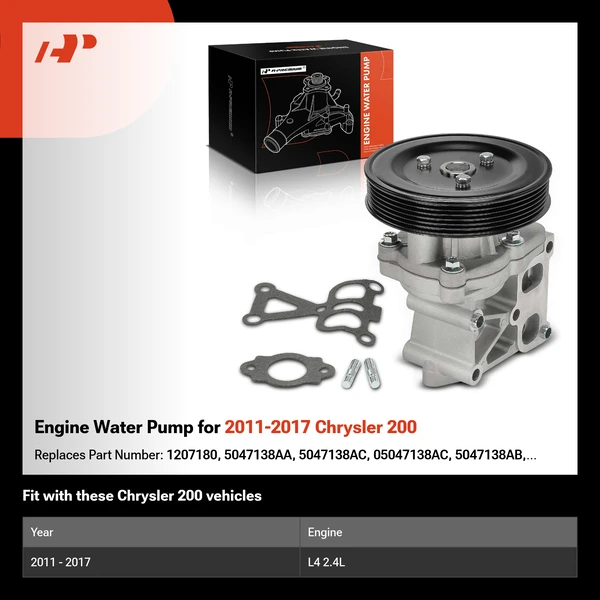 Engine Water Pump for 2011-2017 Chrysler 200
