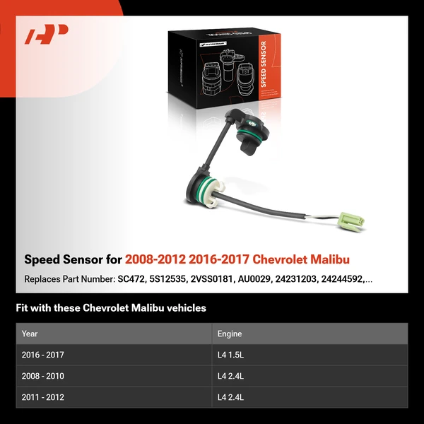 Speed Sensor for 2008-2012 2016-2017 Chevrolet Malibu