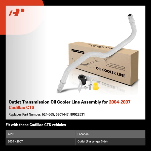 Outlet Transmission Oil Cooler Line Assembly for 2004-2007 Cadillac CTS