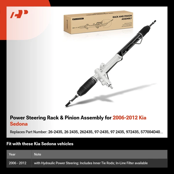 Power Steering Rack & Pinion Assembly for 2006-2012 Kia Sedona