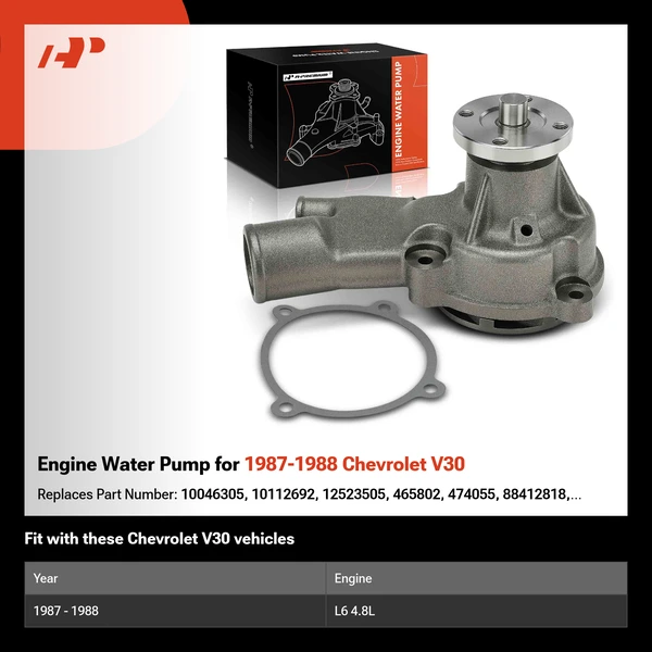 Engine Water Pump for 1987-1988 Chevrolet V30