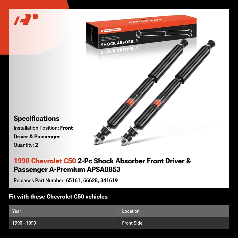 1990 Chevrolet C50 2-Pc Shock Absorber Front Driver & Passenger A-Premium APSA0853