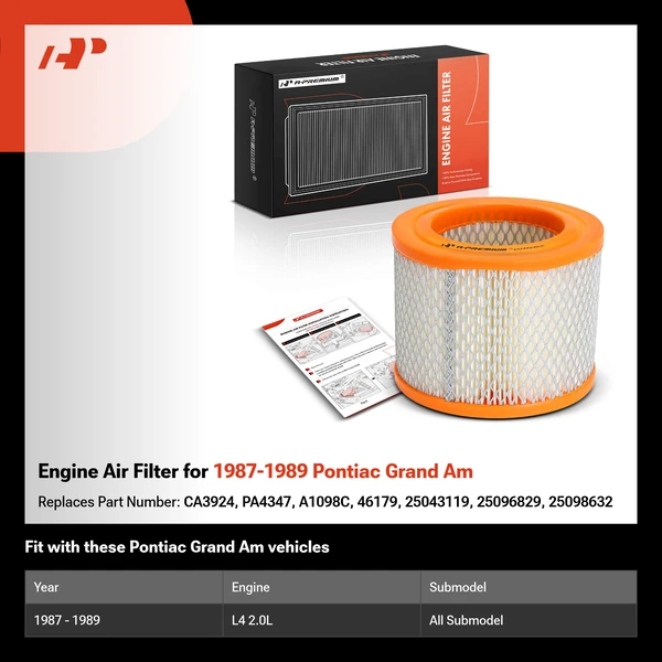 Engine Air Filter for 1987-1989 Pontiac Grand Am